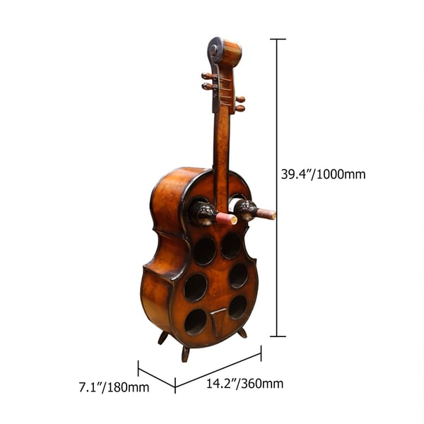8 Bottles Freestanding Violin Wine Rack Bottle Holder Homary UK