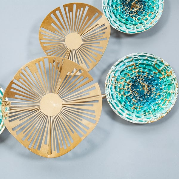 Modern Luxury Hollowed Leaves Metal Wall Decor Homary UK