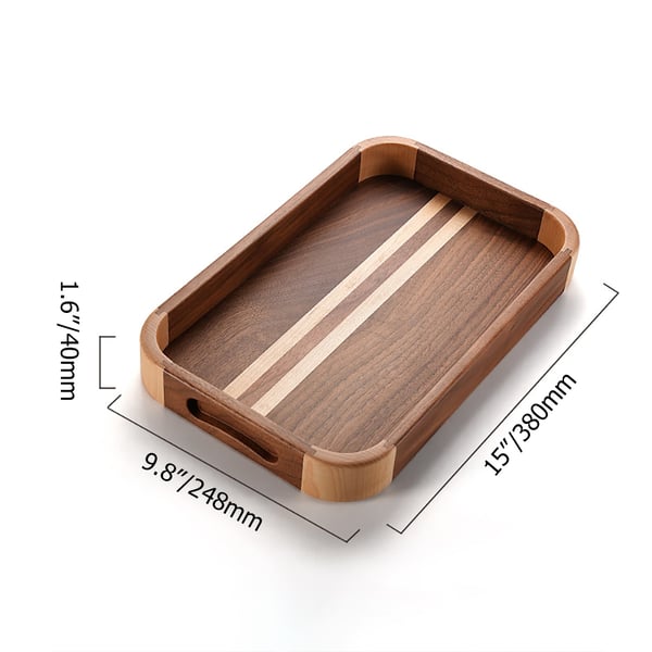12" Rectangular Decor Wooden Tray Serving TrayHomary