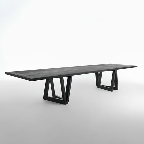 47.2" Industrial Black Rectangular Dining Table Solid Wood Table Homary