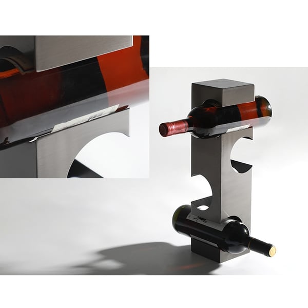 Modern Unique Rectangular Standing Wine Rack in Grey Homary AU