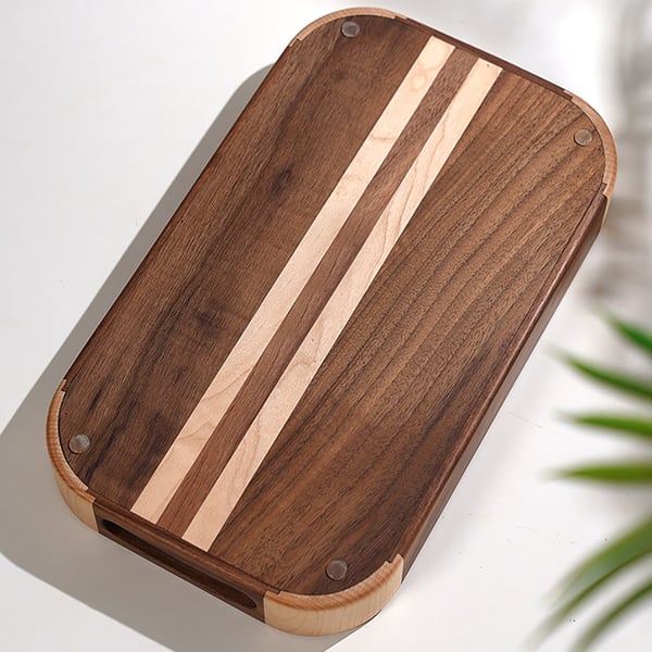 12" Rectangular Decor Wooden Tray Serving Tray Homary UK