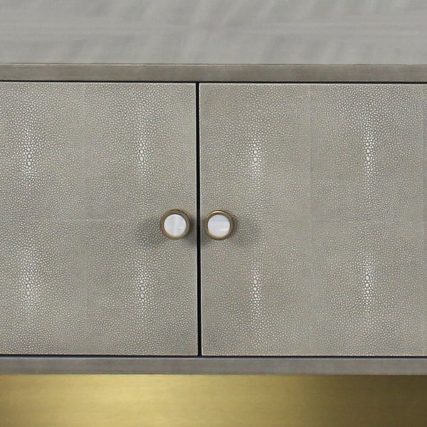 78" Gray TV Stand Oval Media Console with 4 Doors Homary