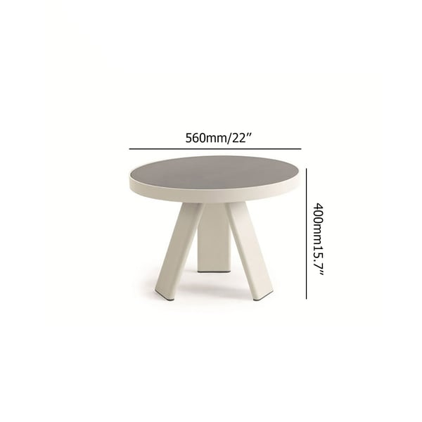 560mm MarbleTop Round Side Table with 3 Legs Frame Coffee Table Homary UK