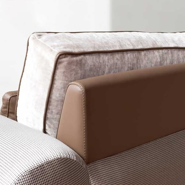 Retro Brown Velvet Upholstered Sofa 3Seater Sofa 88.6" Homary UK