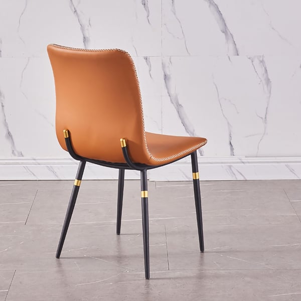 Modern Dining Chair High Back Upholstered Leather Dining Chair (Set of 2) Homary UK