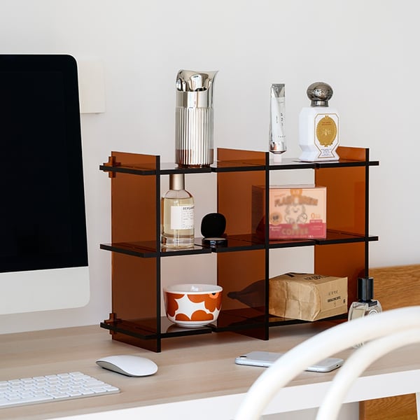 Modern Acrylic Desktop Organizer Shelves Display Storage Homary UK