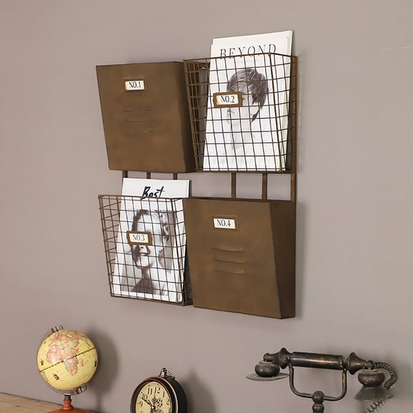 Industrial Floating Shelves Magazins Storage Basket Mail Organizer Homary