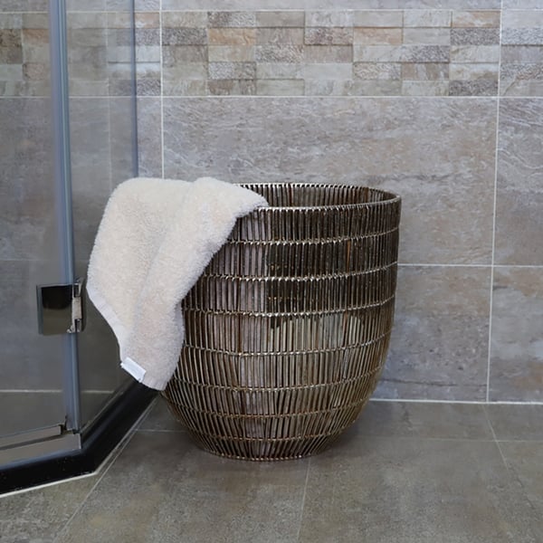 Vintage Round Hamper Bathroom Laundry Basket-Homary