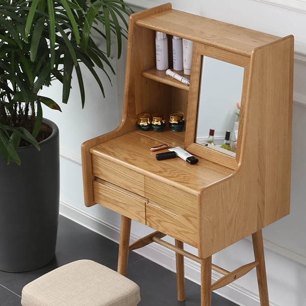 Nordic Natural Makeup Vanity 3Drawer Removable Mirror & Adjustable