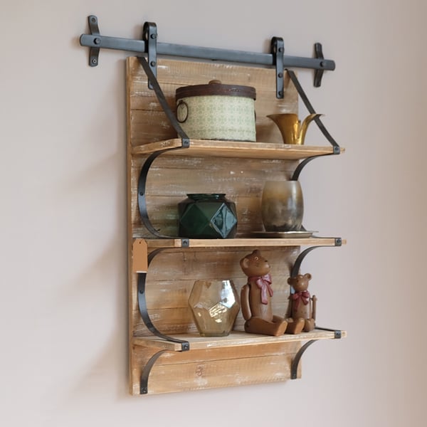 Rustic Retro Floating Shelves Storage Display ShelfHomary