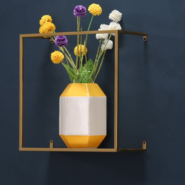 Floating Shelves Geometric Decor Shelf in Gold Set of 3Homary