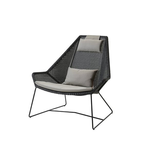 Dark Gray Rattan Outdoor Lounge Chair Armless Chair with Cushion PillowHomary