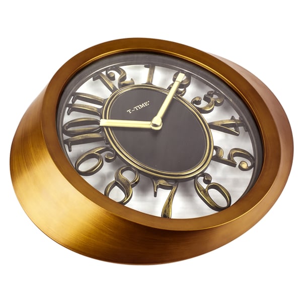 Retro Luxurious Oval Wall Clock with Creative Hollowout Arabic Numbers