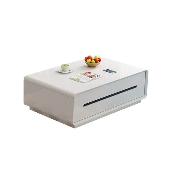 Modern White Coffee Table with Storage in Wood Homary UK