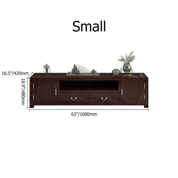 Vintage Coffee TV Stand 2Door 2Drawer Media Console in Large Homary UK