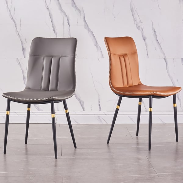 Modern Dining Chair High Back Upholstered Leather Dining Chair (Set of 2) Homary UK