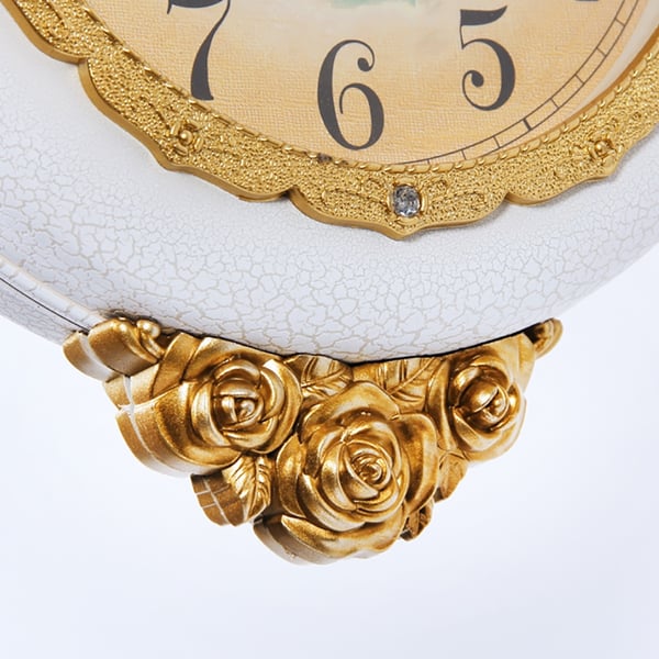 European Style TwoSided Wall Clock Embossed Peacock Decorative Hanging