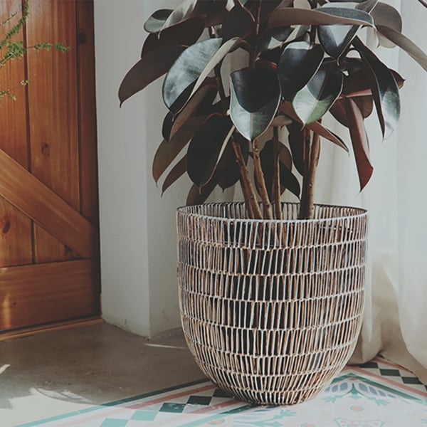 Vintage Round Hamper Bathroom Laundry Basket-Homary