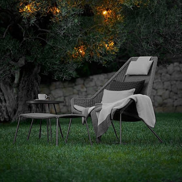 Dark Gray Rattan Outdoor Lounge Chair Armless Chair with Cushion PillowHomary