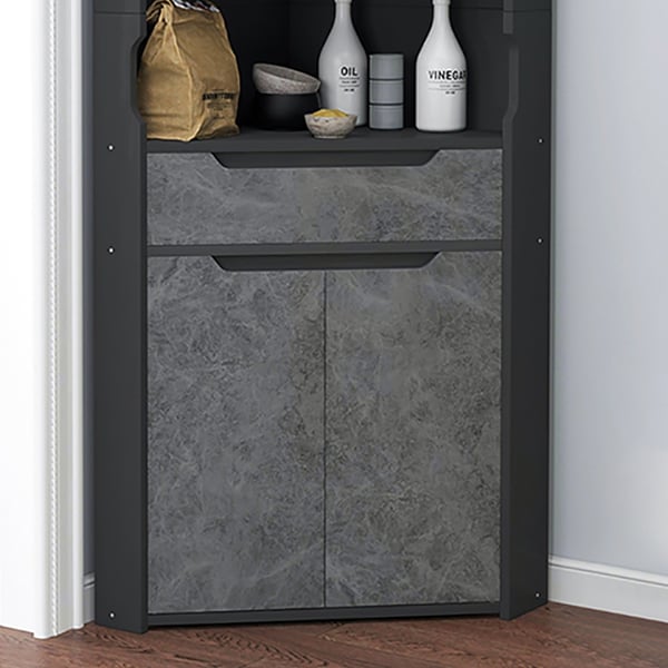 Contemporary Corner Shelf in Black&Gray Homary UK
