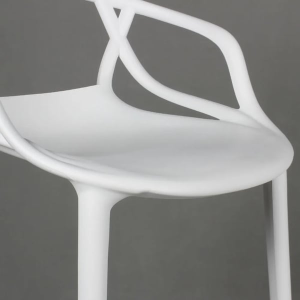 Modern White 750mm Plastic Bar Stool Counter Stool Homary UK