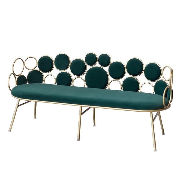 Green 1750mm Retro Velvet Upholstered Sofa 3Seater Sofa Luxury Sofa