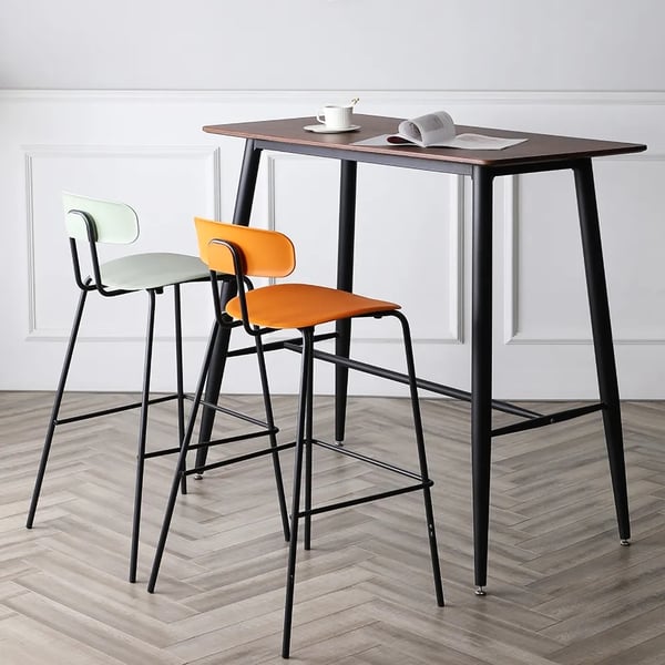 WENTMENT Barhocker Set 4er – 76,2 Cm Höhe, Metall Mit Holzsitz, Abnehmbare Lehne, Rustikal