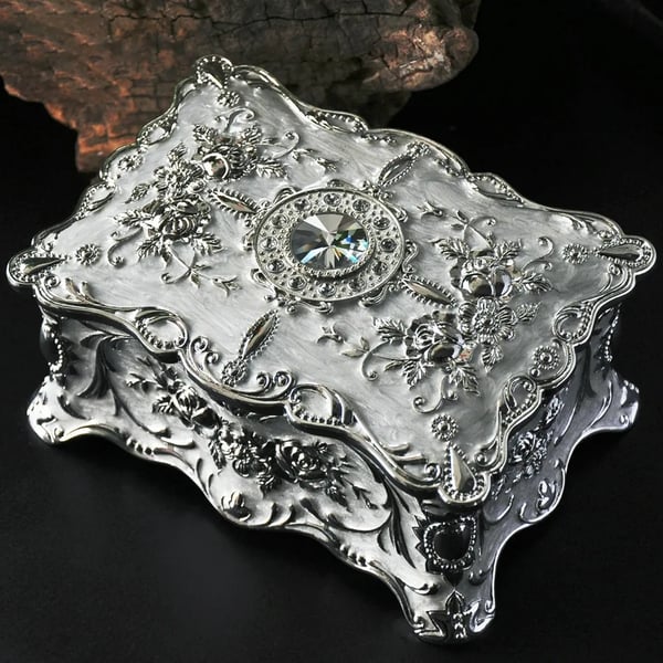 Vintage Rectangle Jewelry Box with TwoLayer OrganiserHomary