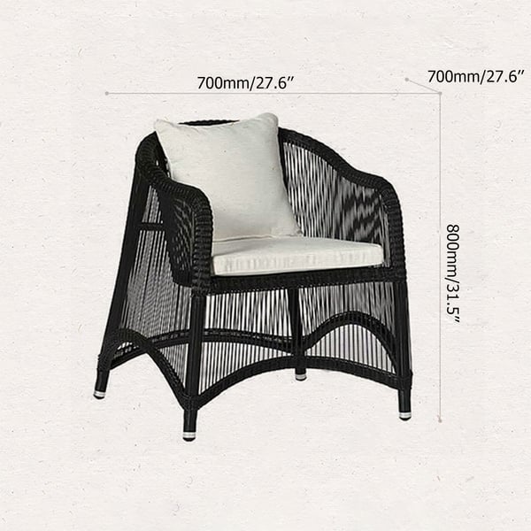 PE Rattan Woven Outdoor Barrel Chair with CushionHomary