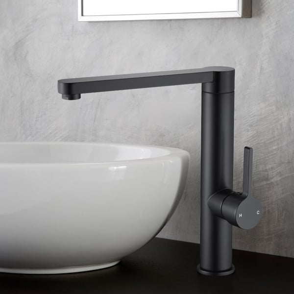 Matte Black Single Handle Kitchen Basin Tap Monobloc Watermark Homary AU