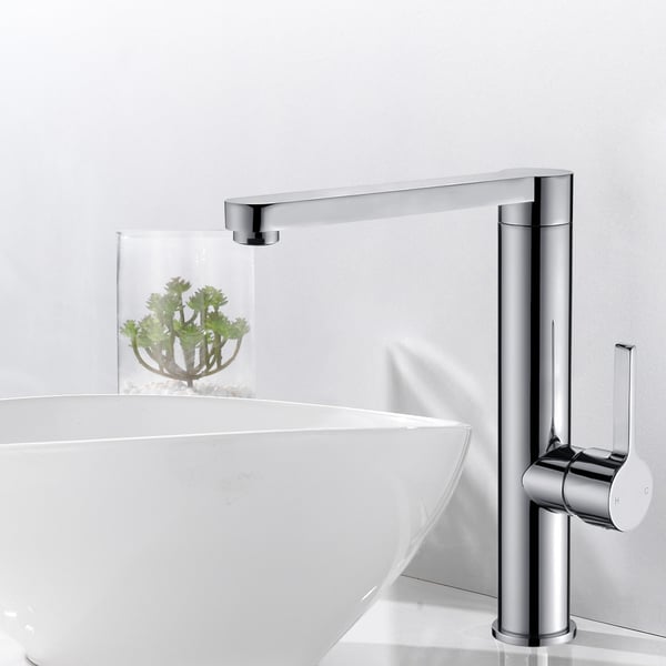 Polished Chrome Single Handle Kitchen Basin Tap Monobloc Watermark