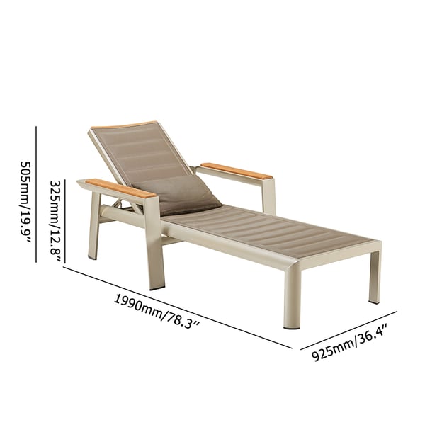 Adjustable Outdoor Chaise Lounges with Aluminum FrameHomary