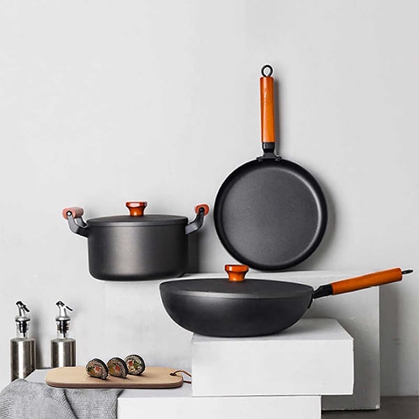 5 Piece Carbon Steel Nonstick Cookware Set | Homary