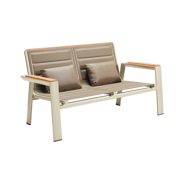 2-seater-outdoor-bench-with-textilene-seat-aluminum-frame-homary-uk
