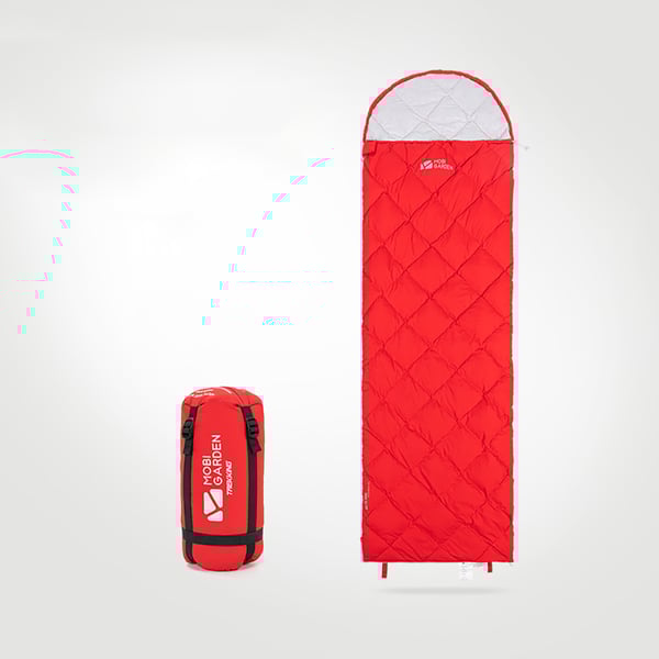 Ultralight Grey Duck Down Ultralight Winter Sleeping Bag of 1 PersonHomary