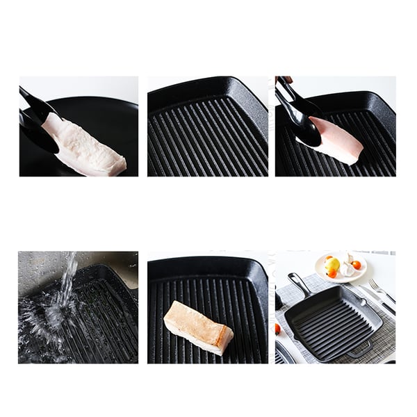 Nonstick Cast Iron Grill Pan Steak Frying Pan Skillet Homary UK