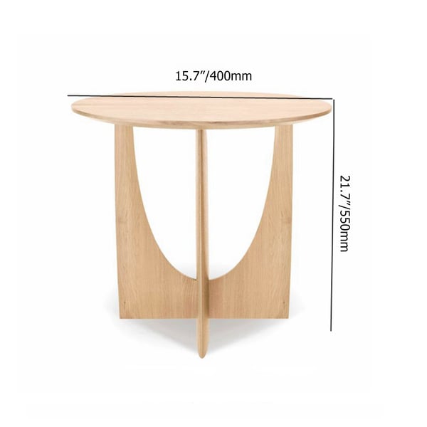 400mm Small Round End Table Natural Pine Wood Side Table | Homary UK