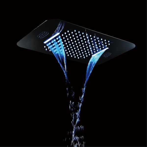 2Function LED ShowerHeads Shower Ceiling Square Bathroom Music Shower