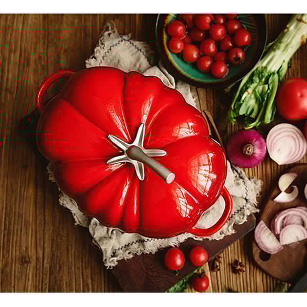 Cast Iron Pumpkin Cocotte Round Dutch Oven StockpotHomary
