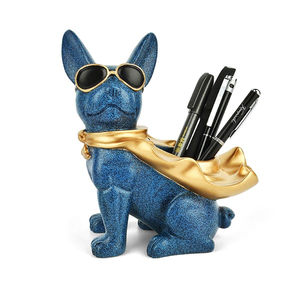 Modern Desk BulldogShaped Pen Holder Makeup Brush Holder Decoration