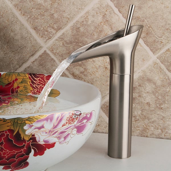 Ashfie Classic 1Hole Single Lever Vessel Sink Waterfall Faucet Solid