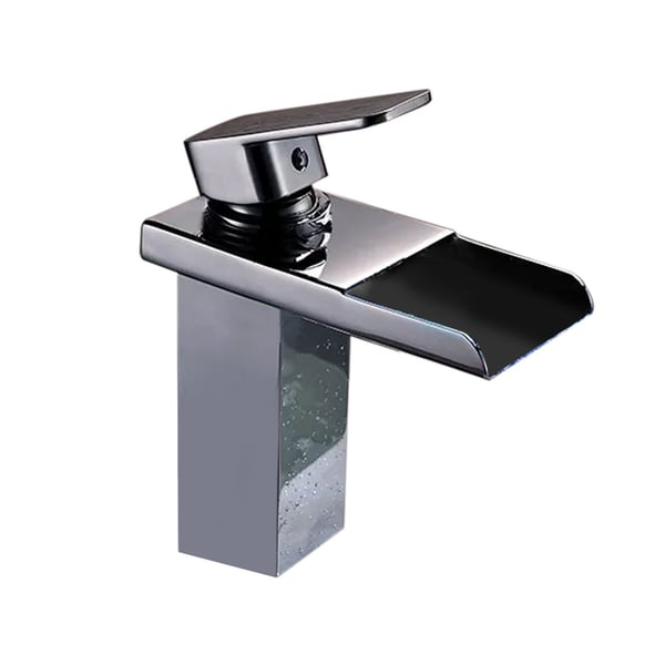 Moderne LED Waterfall Single Handle Vessel Sink Bathroom Faucet with