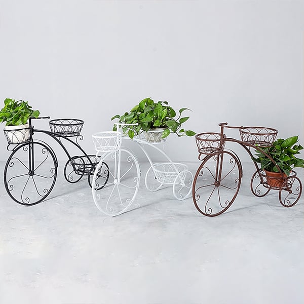 Retro Antique bicycle Metal Plant Stand in Black Homary UK