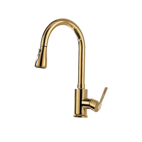Modern Single Hole Single Handle Kitchen Faucet Pull Out Sprayer Solid