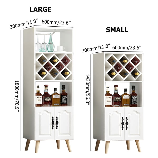 Contemporary Standing Wine Rack in Black&White Homary