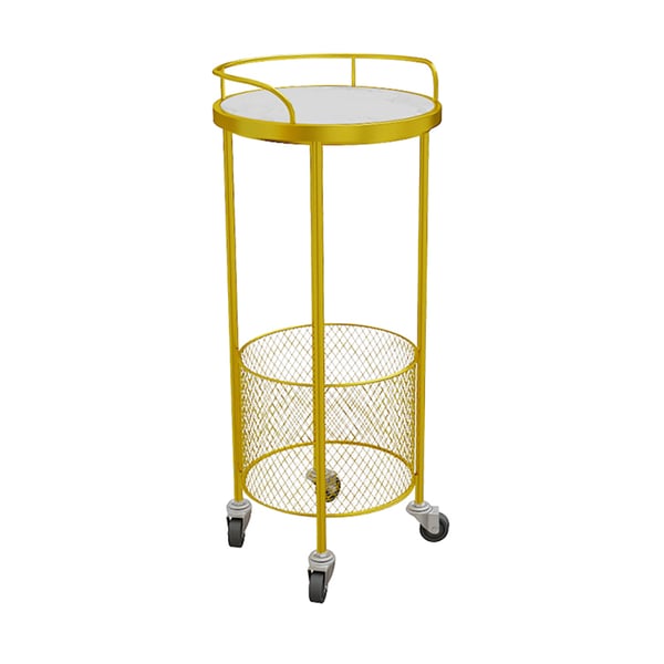 Gold Modern Rolling Storage Cart Bath Cart Side Table Homary UK