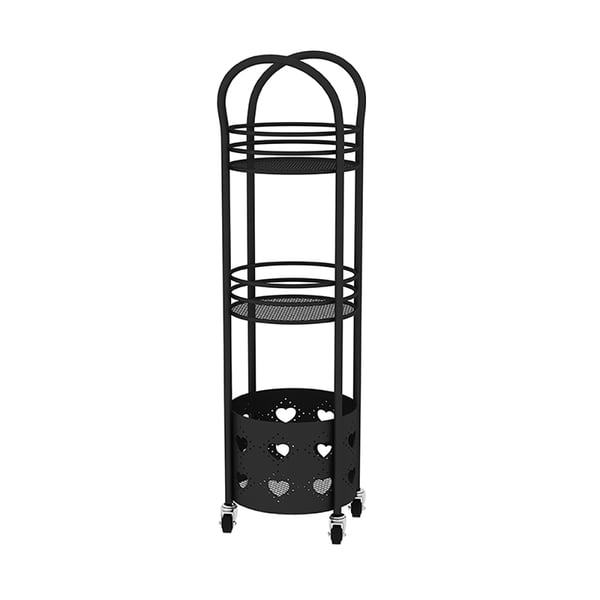 2Tier Modern Bathroom Storage Rack with Basket on WheelsHomary