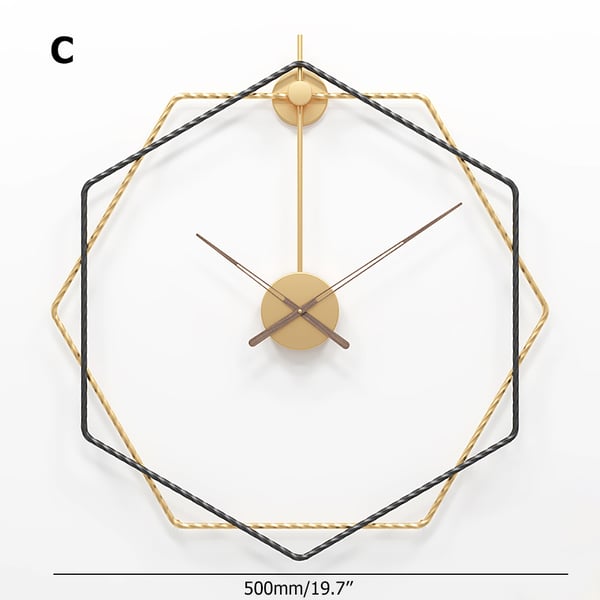 500mm Modern Luxury Minimalist Artistic Metal Large Geometry Wall Clock