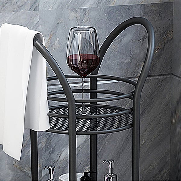 2Tier Modern Bathroom Storage Rack with Basket on WheelsHomary